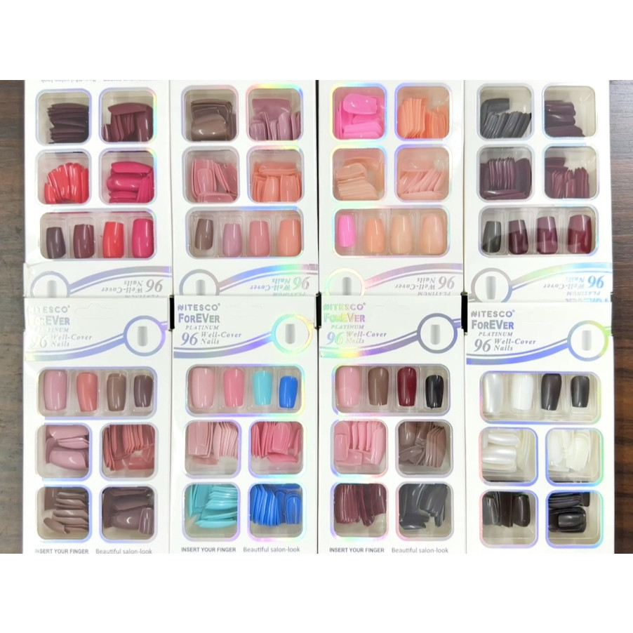 Kit com 96 Unhas Postiças Variadas — Bonitas, Resistentes e Perfeitas para Qualquer Ocasião