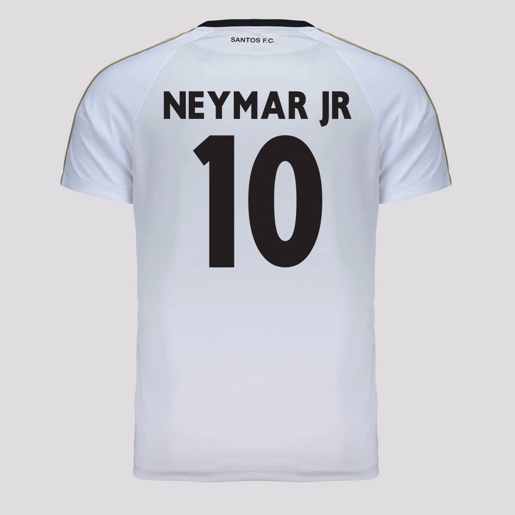 Camisa Santos Estaca 10 Neymar Jr Infantil Off White