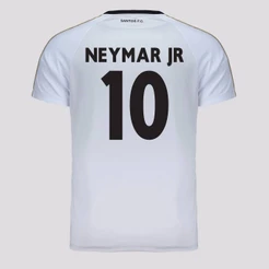 Camisa Santos Estaca 10 Neymar Jr Infantil Off White