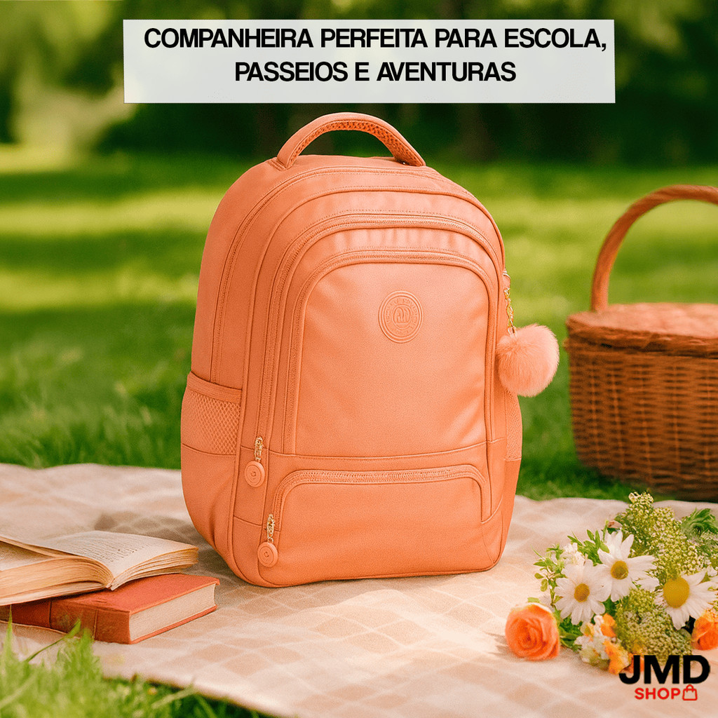 Mochila Feminina de Tactel Leve e Impermeável para Trabalho, Escola e Viagens