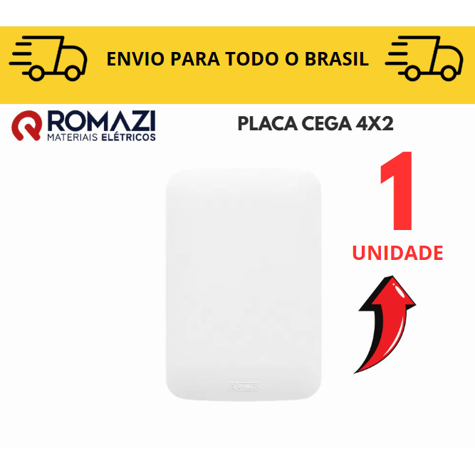 Placa Cega 4x2 canoa romazi e Interruptores linha canoa romazi / 10A / 20A / Paralelo / Tomada