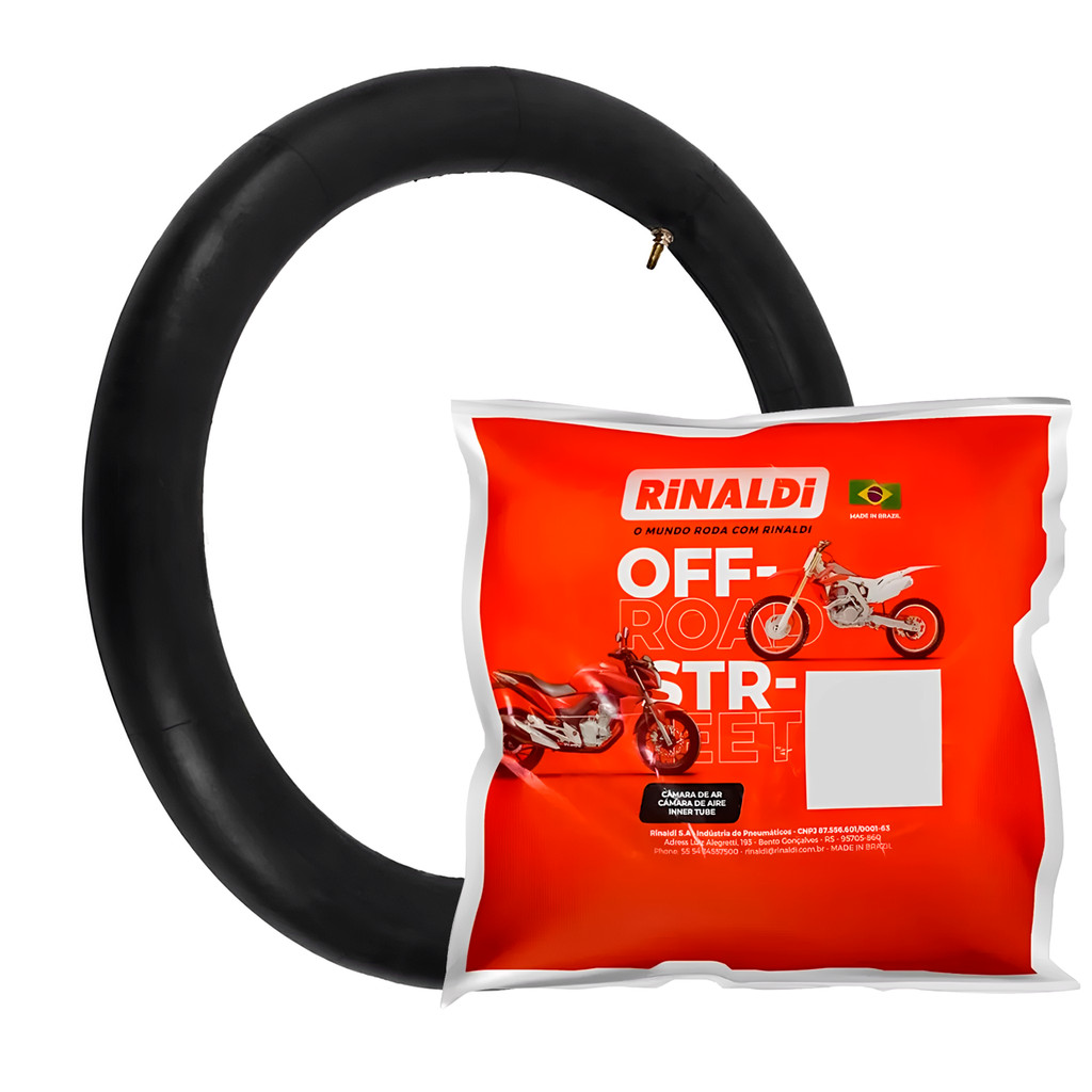 Câmara de Ar Rinaldi Aro 14 RH14 Traseira Biz Pop Shineray Jet 50 125 Win 110 80/100-14
