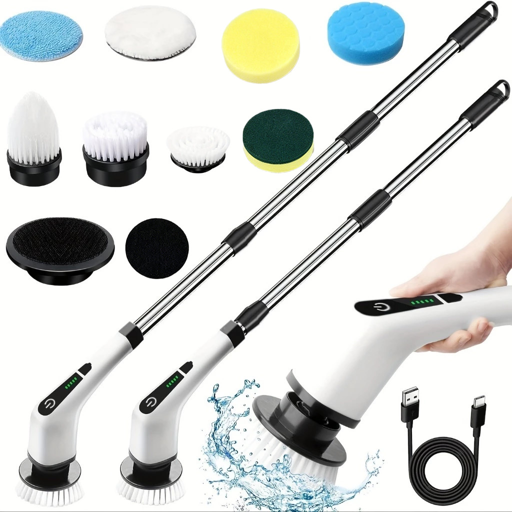 Adjustable Cleaning Brush Window Bathroom and Kitchen Tool 9 IN 1 Rechargeable