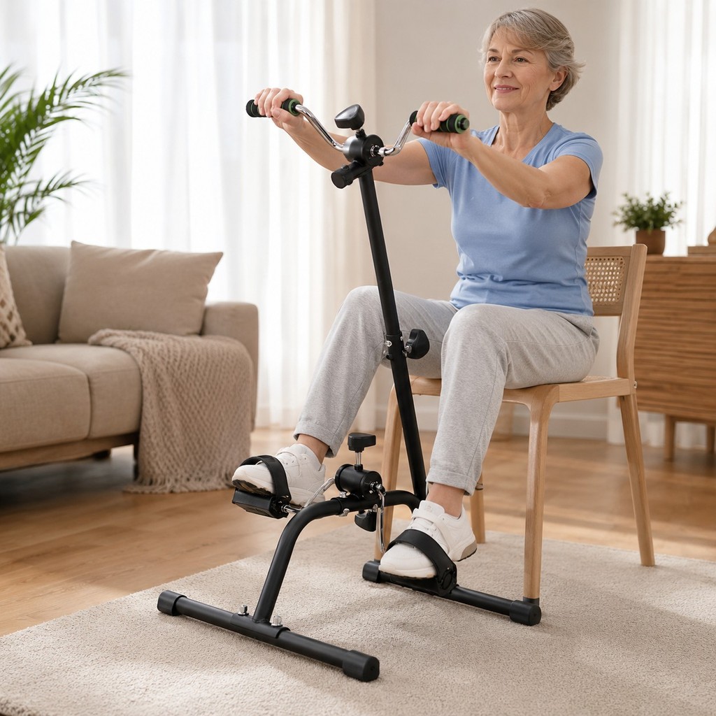 Mini Bike Ergométrica Exercício Braços e Pernas Fitness Reabilitação para Idosos