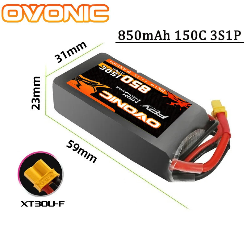 OVONIC 150C 850mAh Lipo Bateria 3S 4S 6S FPV Para RC Avião Quadcopter Helicóptero Drone