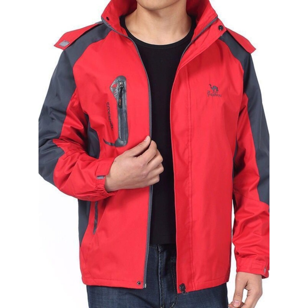Primavera outono estilo fino ao ar livre jaqueta Casual jaqueta masculina destacável capuz blusão caminhadas terno topo
