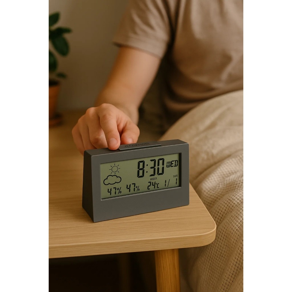 Relógio Despertador Digital de Mesa com Display LED Moderno ACHADINHOS SHOPEE