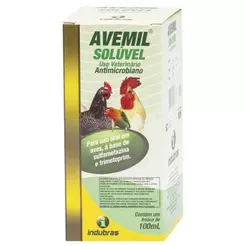 Avemil Antibacteriano Indubras Solúvel Para Aves 100ml
