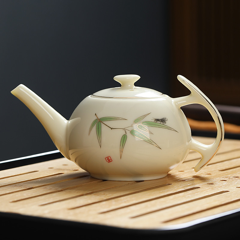 Desenho ouro Kung Fu bule cerâmica artesanal decalque bule único pote doméstico bule chinês High-End conjunto de chá úni