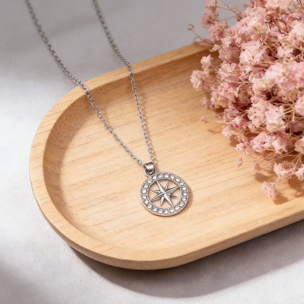 Colar hexagrama de ouro e prata, estilo europeu e americano, para mulheres, design único, elegante e versátil, com pinge