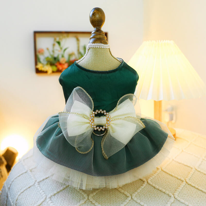 Roupas Para Cães De Estimação Primavera E Verão Novos Pequenos Médios Poodle Arco Margarita Princesa Saia Pet Vermelho V