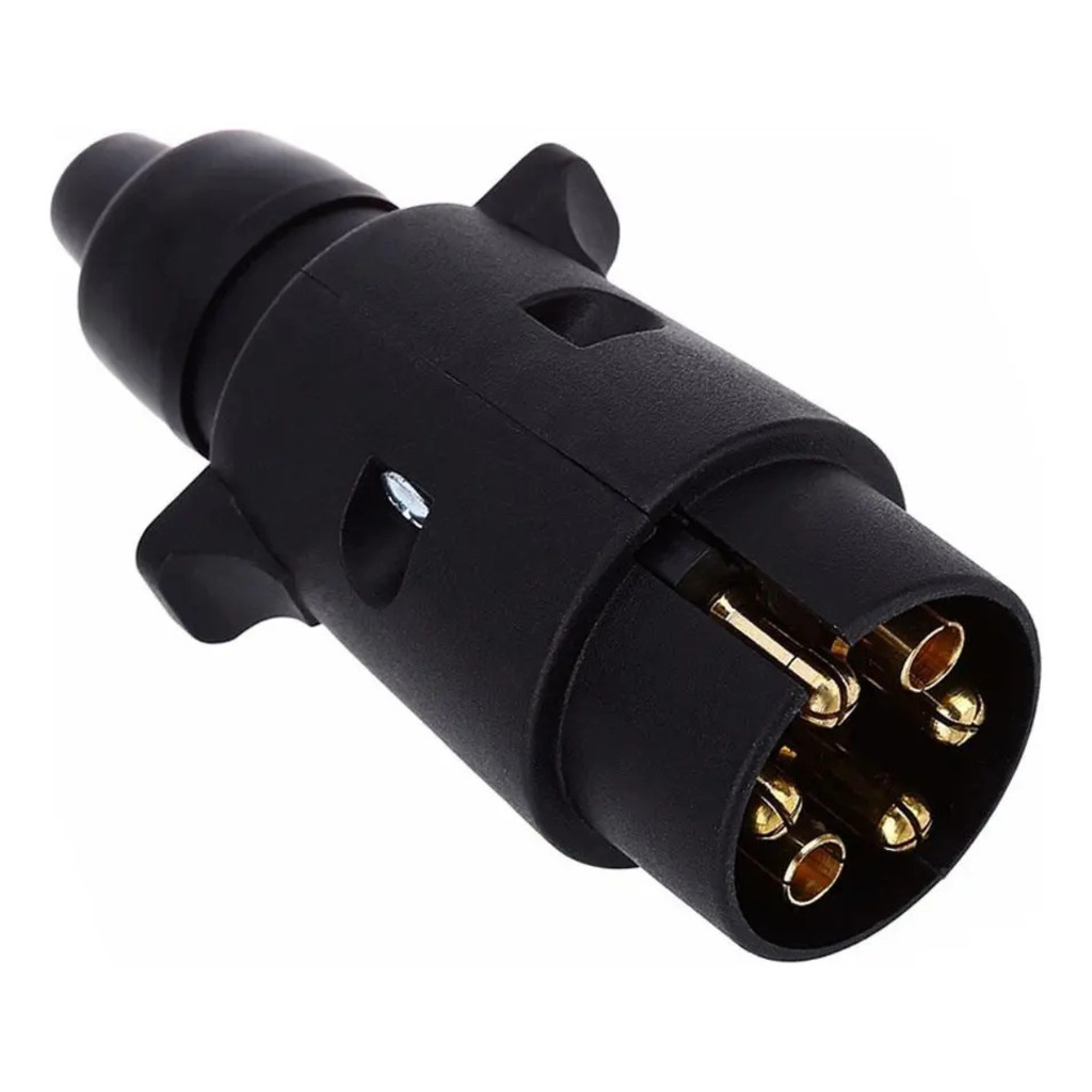 Tomada Macho Carreta Carretinha Reboque Engate 6 Polos Plastico