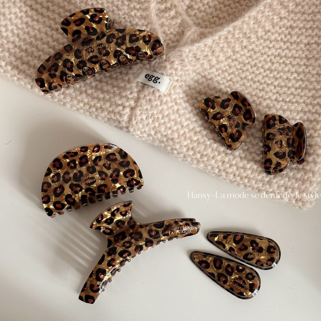 Coreano Retro leopardo impressão acetato Grab clip simples All-Match grampo de cabelo luz textura de luxo tartaruga cabe