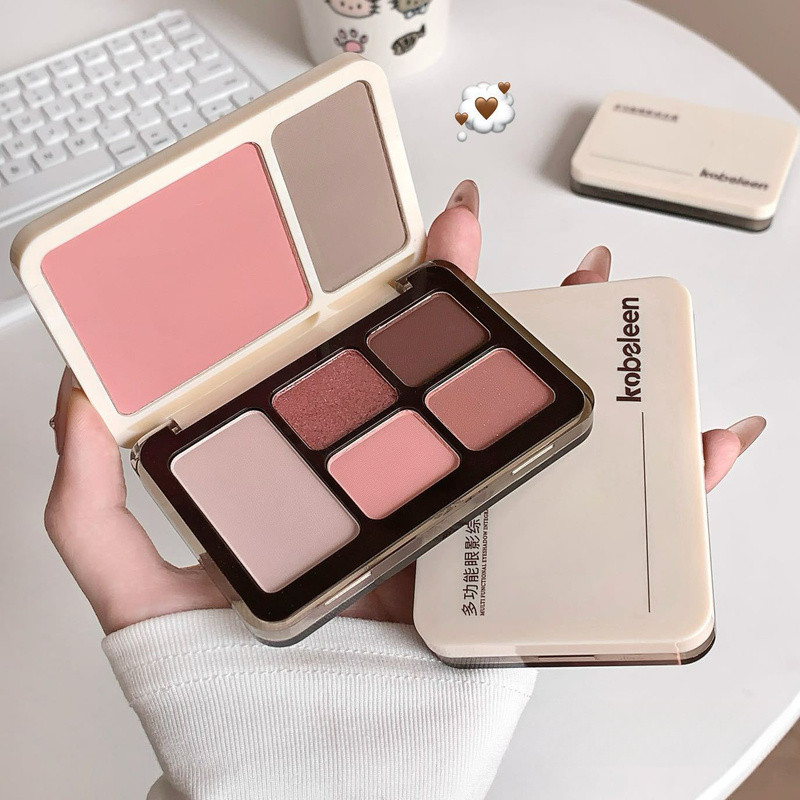 Paleta De Maquiagem Multifuncional Kobeleen Contém Sombra , Iluminador , Contorno Facial E Tons Brilhantes , Pó Misturáv