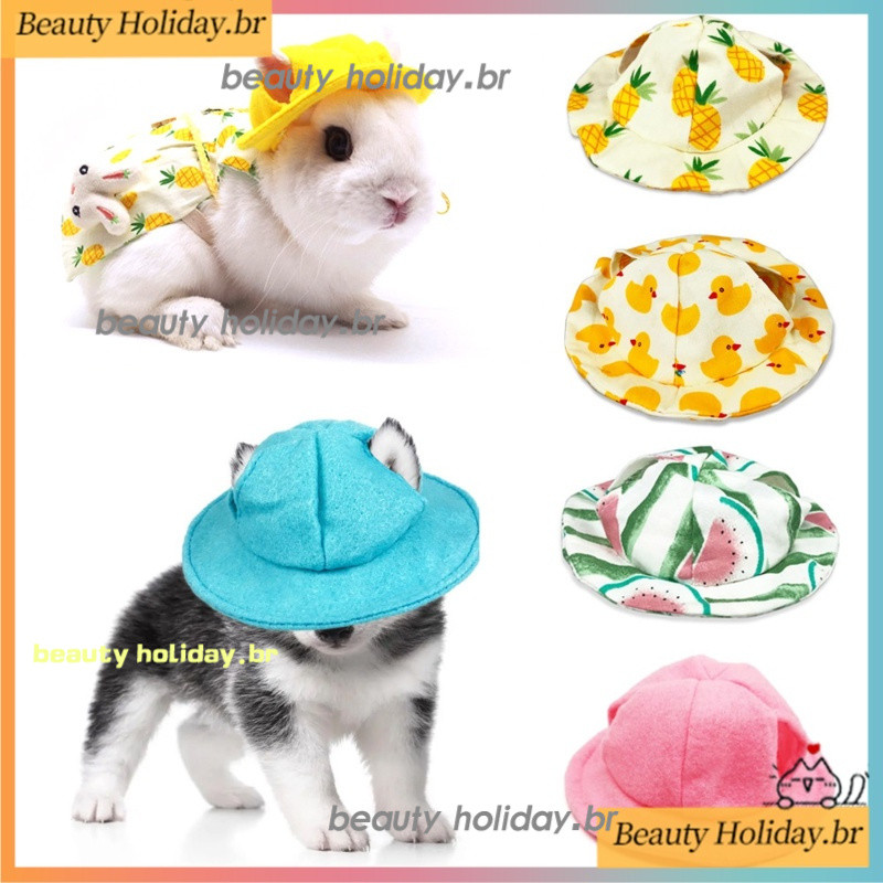 Chapéu De Sol Rabbit Sunhat Mini Balde Respirativo Funny Cute Pet Accessories