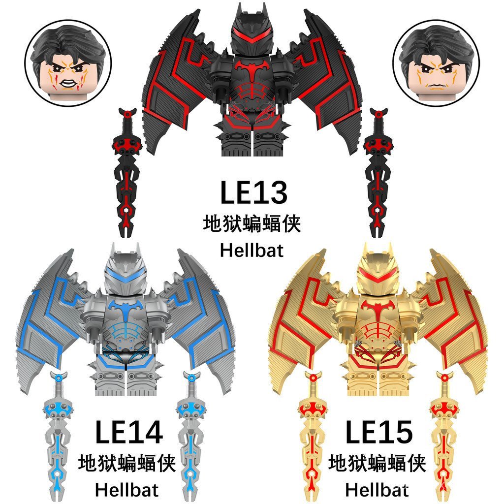 Figura de Blocos de Montar Hell-Batman, Série DC, Mini Figura do Batman Sombrio e do Joker, Blocos de Montar para Montag