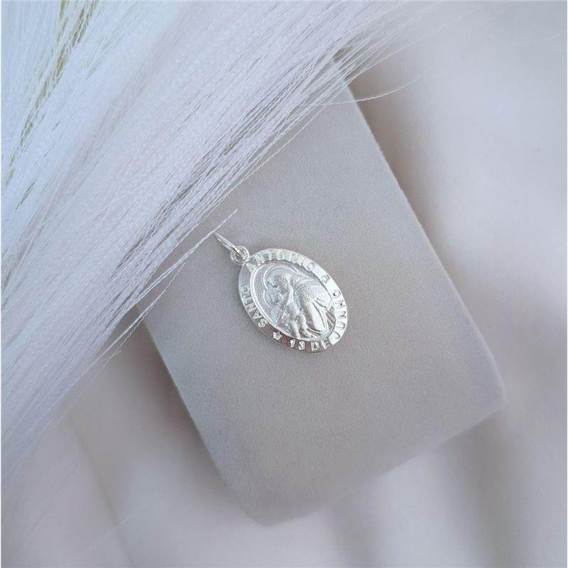 PINGENTE PRATA 925 MEDALHA SANTO ANTONIO OVAL