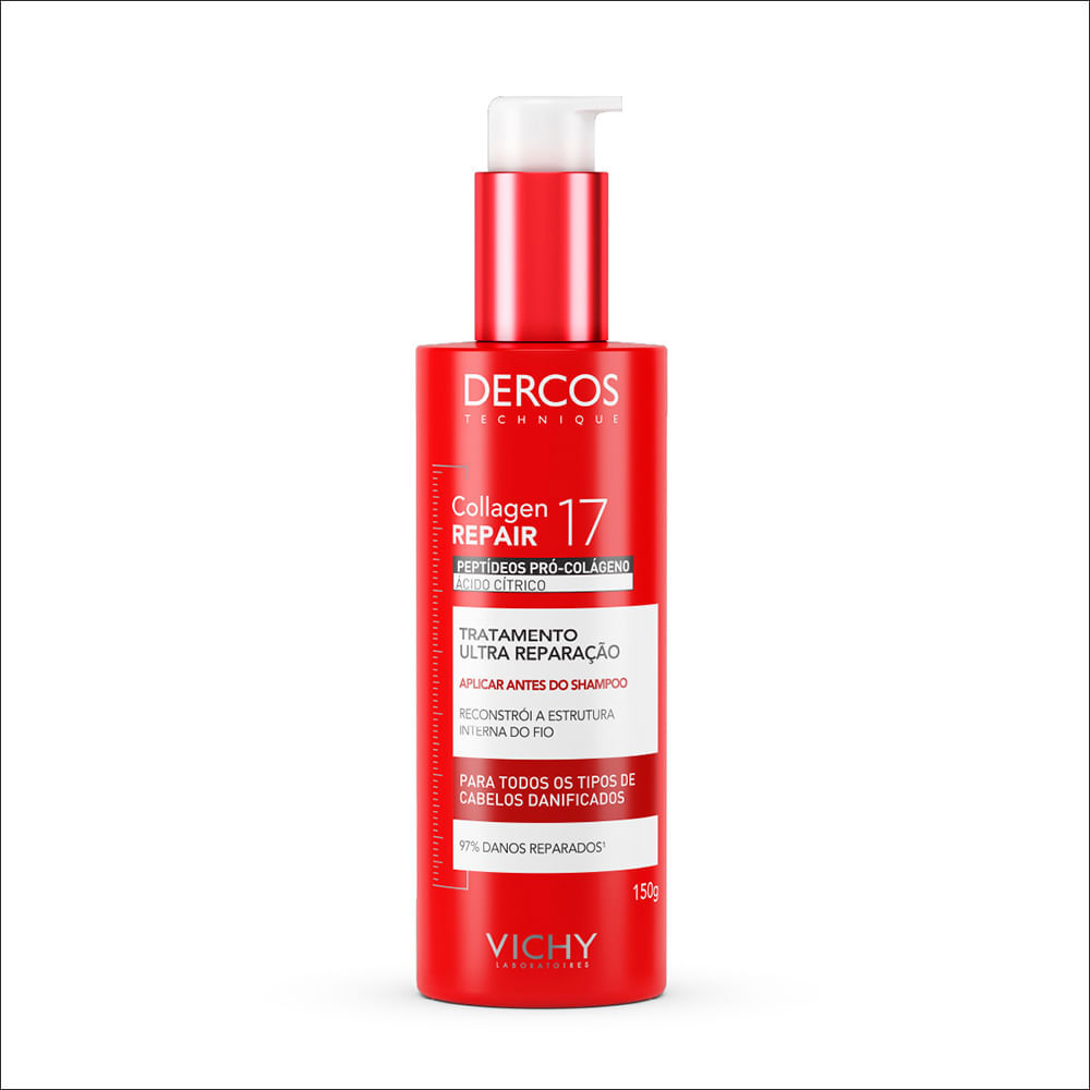 Collagen Repair 17 Dercos Tratamento Ultra Reparação Pré Shampoo Cabelos Danificados 150g