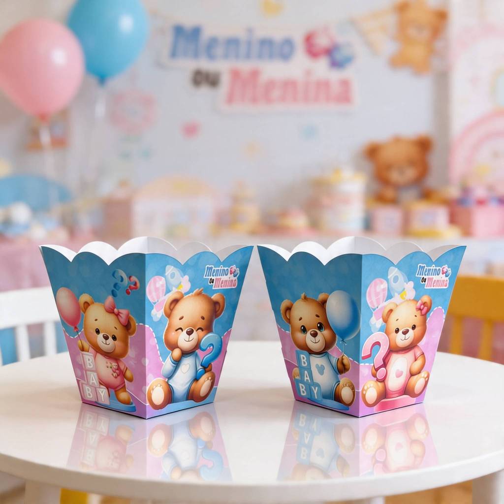 Cachepot Chá Revelação Festa Infantil Lembrancinha Decoração