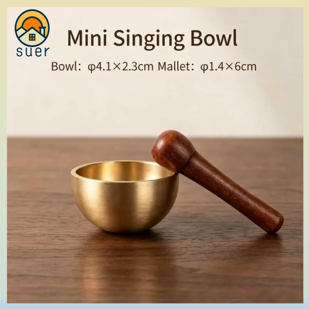 Tigela De Som De Meditação SUEBR , Com Design De Terapia Manual De Malho , Mini Canto De Latão , Cobre