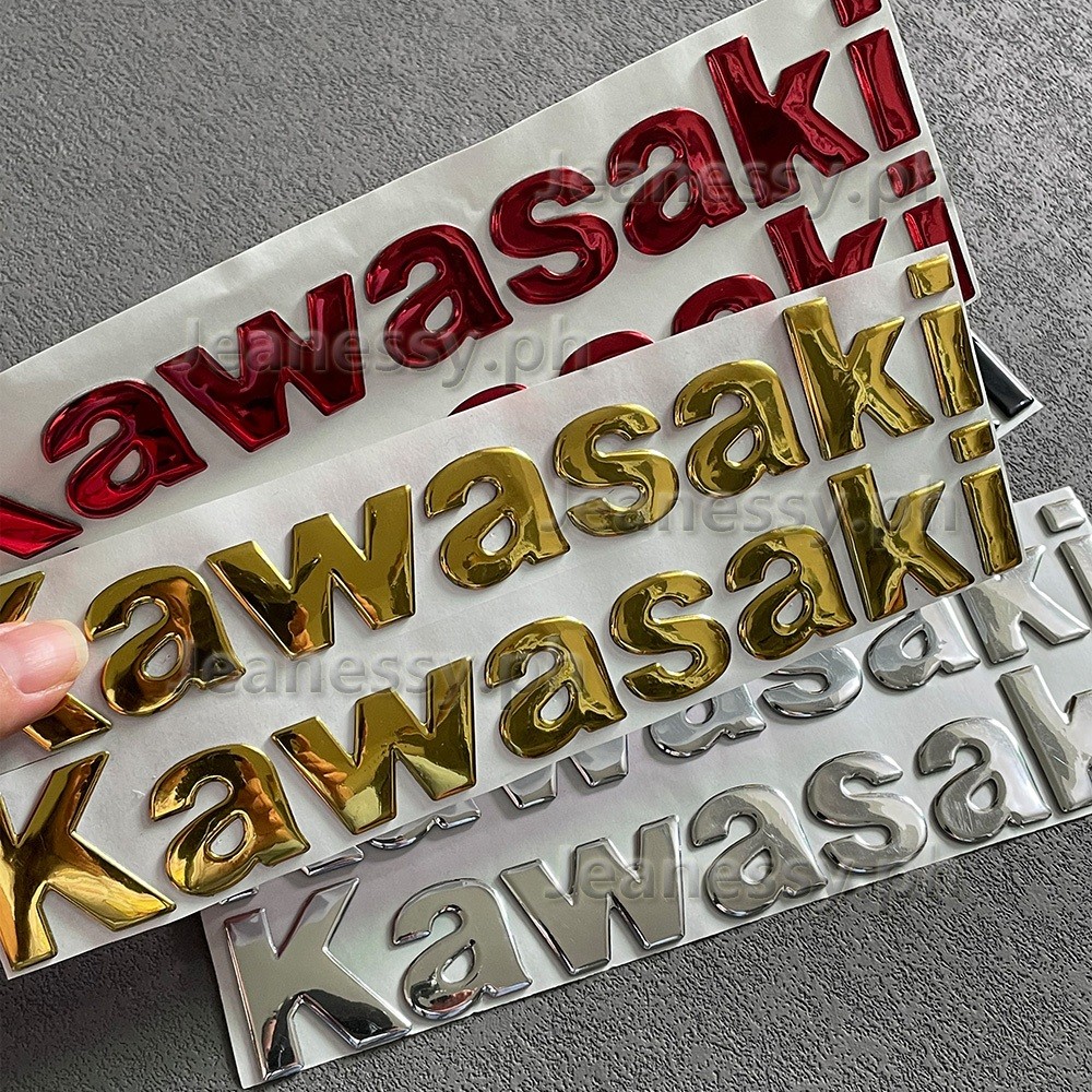 * Estoque Pronto * Adesivo KAWASAKI 3D Adesivos Para Motocicleta Decalques Tanque De Combustível Acessórios Decorativos 
