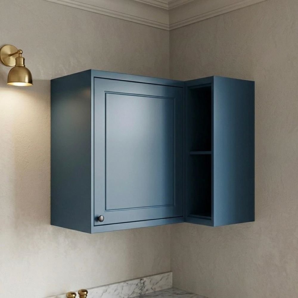 Armário Aéreo de Canto 100% MDF Cozinha Sevilha Azul Azul