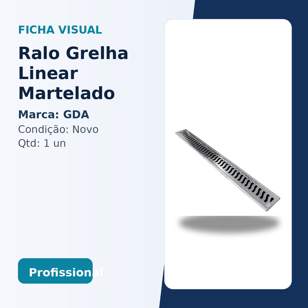 GDA Ralo Grelha Linear Martelado 10x100 Pedestre GDA Produto Novo Envio Rápido Garantia 30 Dias