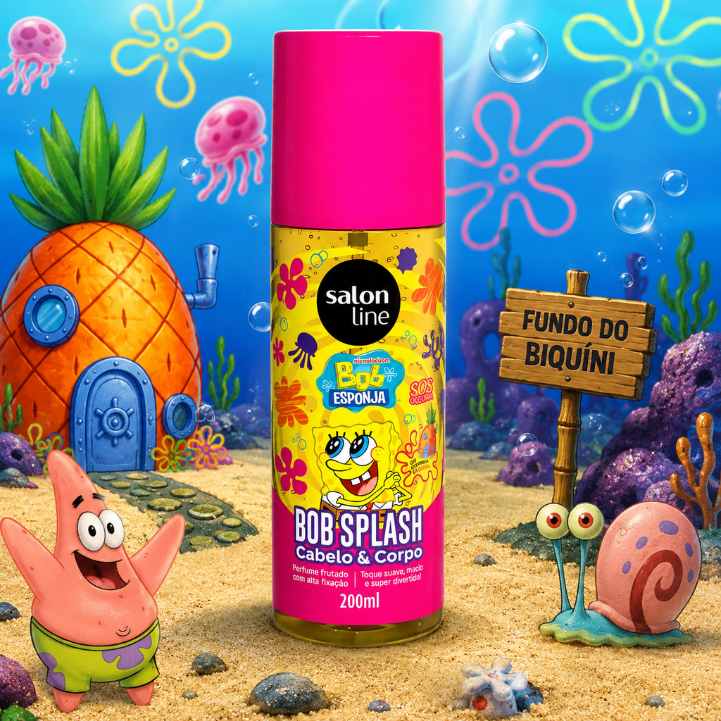 Body Splash Bob Esponja Cabelo & Corpo Salon Lline 200ml
