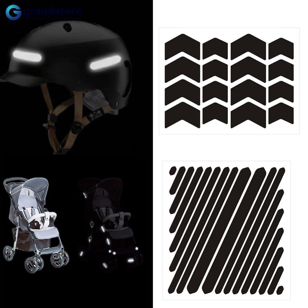 GRANDSTORE Motocicleta Invisível Preto Reflexivo Adesivos Estilo Seta Fita Reflexiva Para Capacetes Bicicletas Motocicle