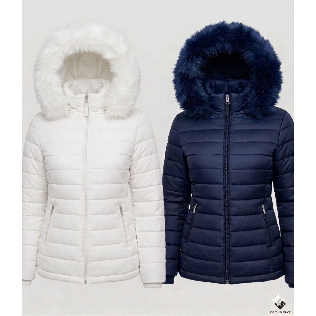 Casaco Puffer Feminino Com Capuz Removível - Super Estilosa e Quente