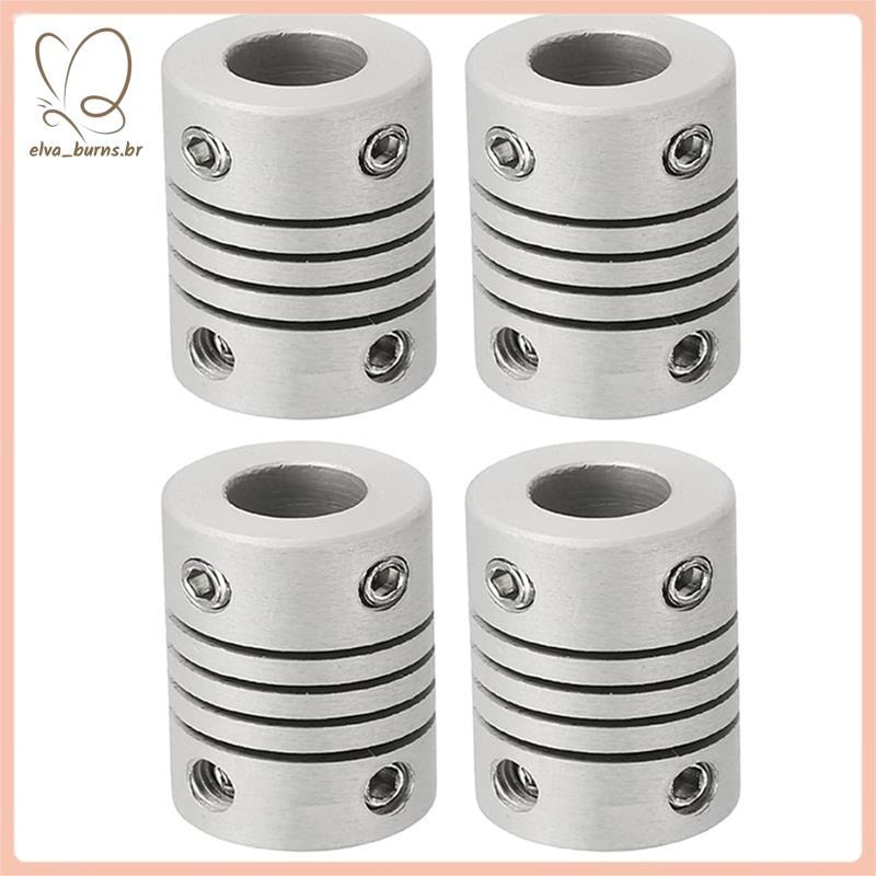 [elva_burns.br] Acoplamentos De Eixo Flexíveis 4 Unidades , Conector De Liga De Alumínio De 3 Mm A 6 Para Impressora 3D