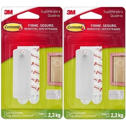 Kit com 2 Gancho para Quadros Command Branco Grande ATE 2,3KG 3M