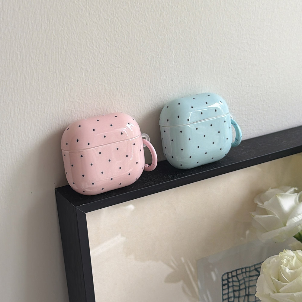 Simples Macaron Azul Branco Rosa Pequena Bolinhas Ponto De Onda Caso Fone De Ouvido Capa Para AirPods 1 2 3 4 Pro Pro2 P