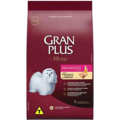 Ração Menu para Cães Adultos Mini Sabor Frango e Arroz 10,1Kg GranPlus