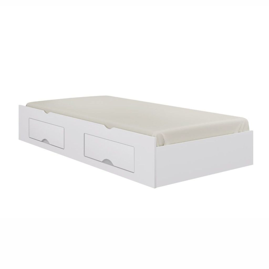 Cama Auxiliar 2 Gavetas Premium Branco Branco