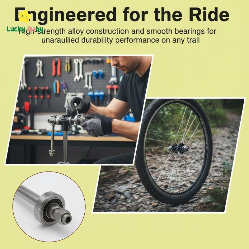 [Luckybaby-t] Eixo De Bicicleta De Estrada Dianteiro Traseiro Conjunto Completo Alavanca Sólida Construção Fácil Manuten