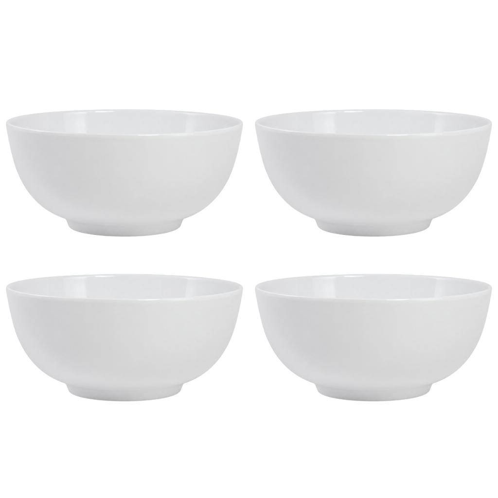 Kit 4 Tigela Bowl Cumbuca Redonda Branca 715 ml de Melamina Servir Cozinha Restaurante Buffet