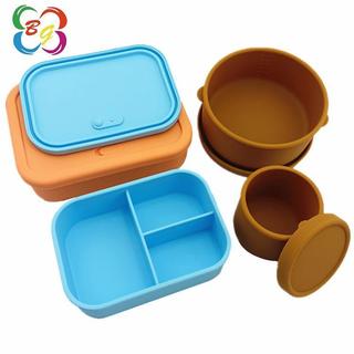 Lancheira de Silicone de qualidade alimentar, lancheira com aquecimento de micro-ondas, compartimento portátil para trab