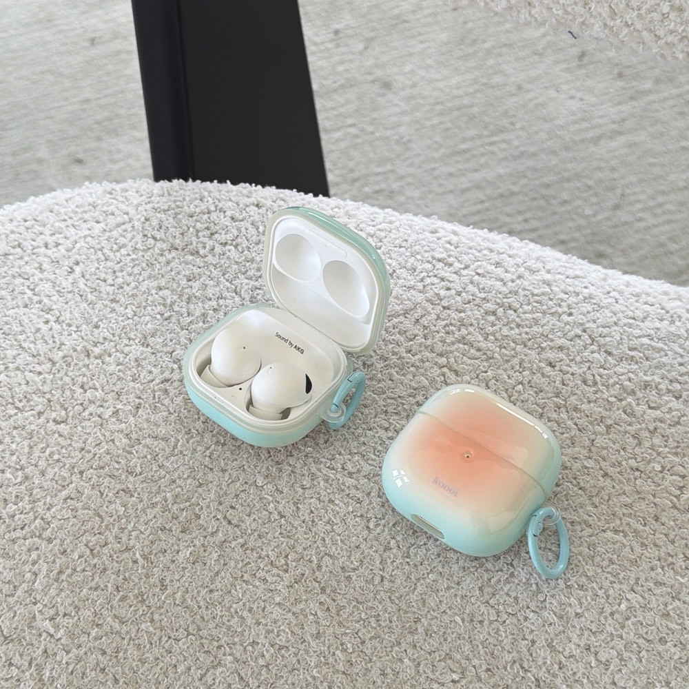 Moda Hortelã Verde Gradiente Laranja Gancho Fone De Ouvido Caso Para Samsung Galaxy Buds 4 2 Pro Casos Ao Vivo 3 FE Núcl