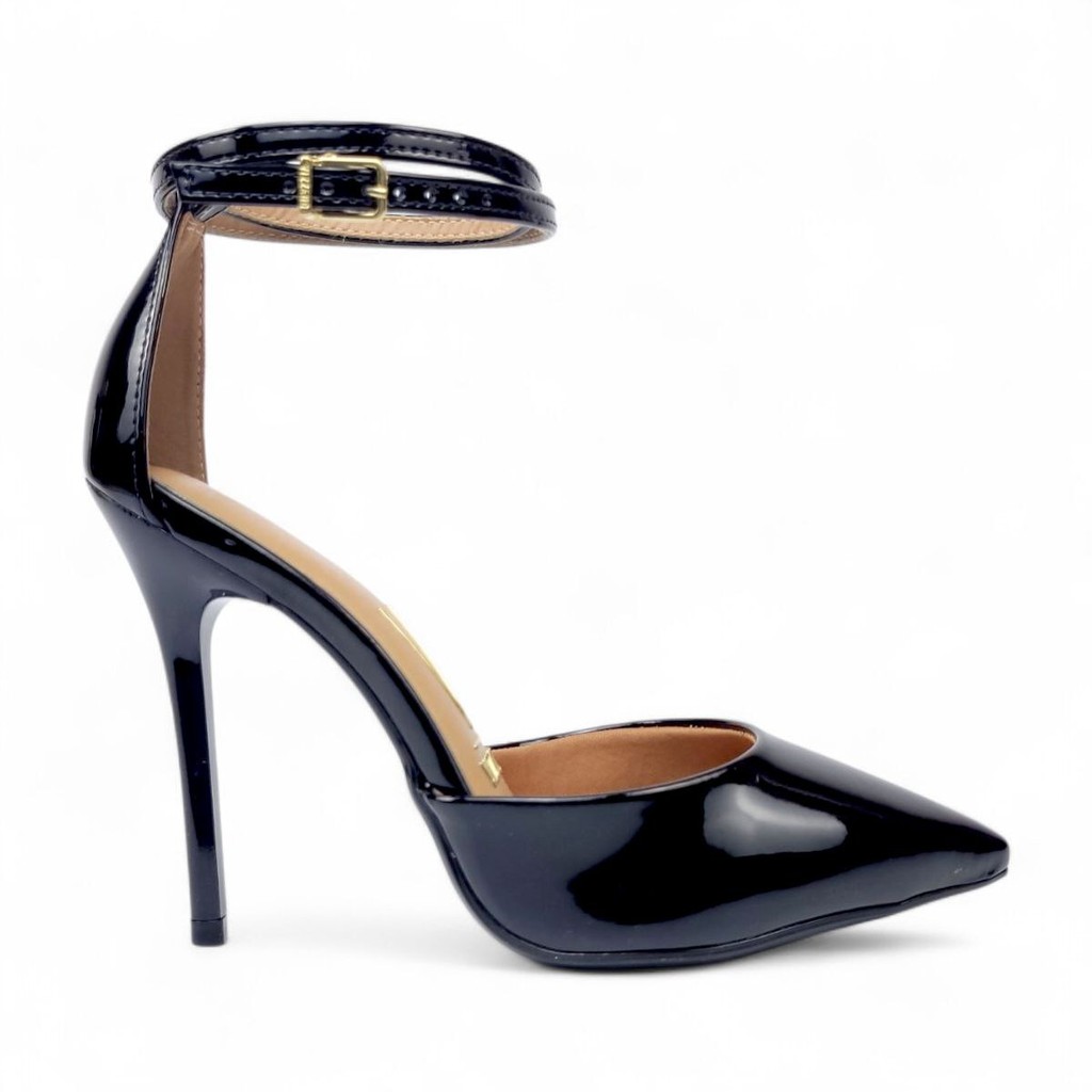 Scarpin Vizzano Salto Fino Em Verniz Tira no Tornozelo
