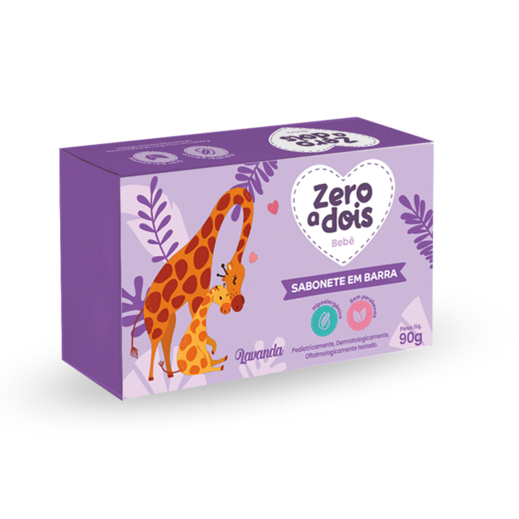 Sabonete em Barra para Bebê Lavanda Zero a Dois 90 g