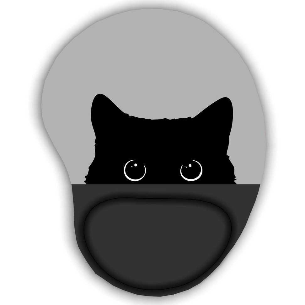 Mouse Pad Gatinho Preto Vários Fundos Escondido Ergonômico com Apoio em Oferta na Shopee