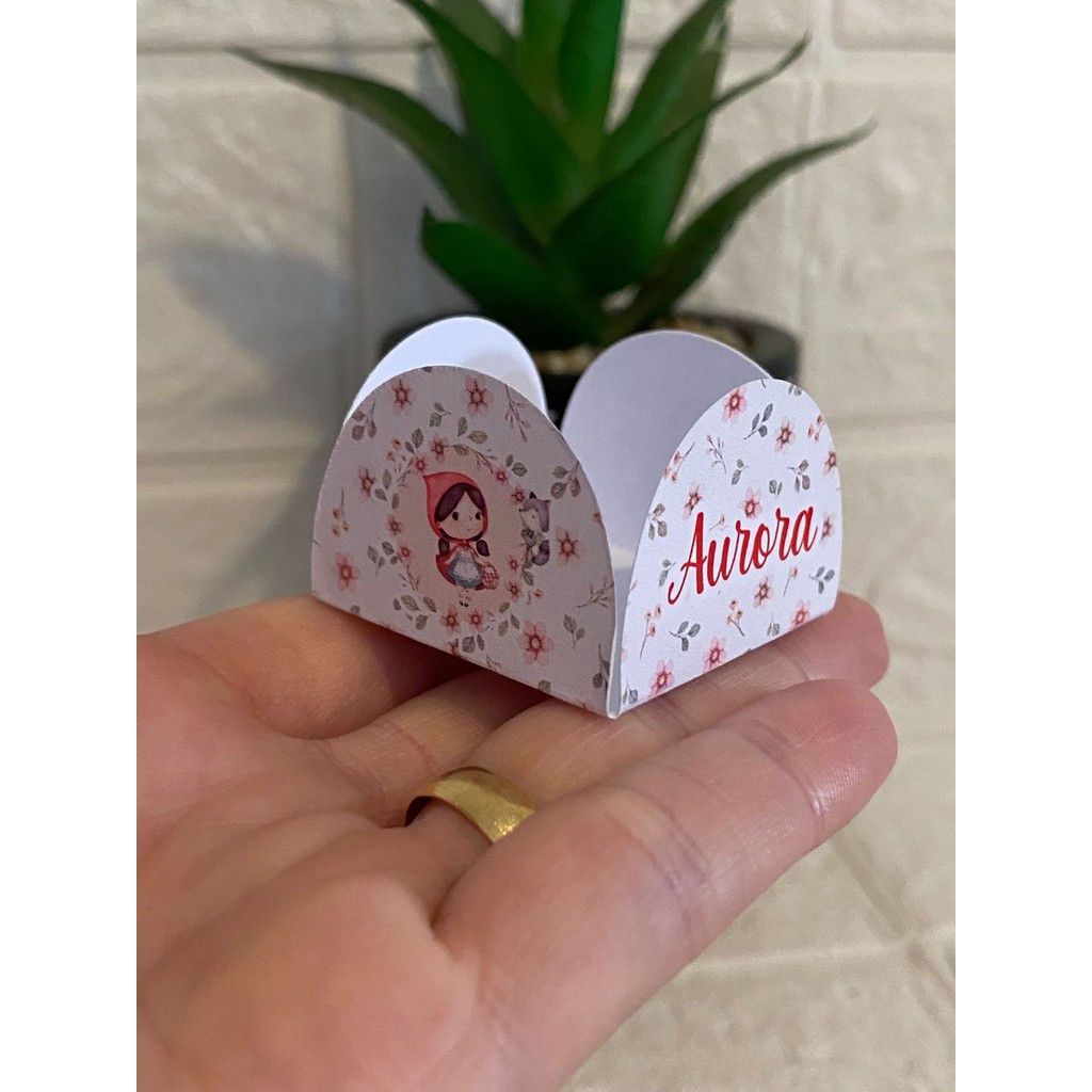 Forminha de doce Personalizada 40 a 120 CHAPEUZINHO VERMELHO - 4 pétalas - Festa de aniversário - Lembrancinha