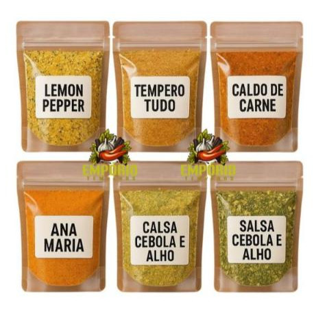 Kit 25 Temperos Mais Vendidos 30g Cada | Condimentos Naturais | Sabores Essenciais para Cozinha Completa