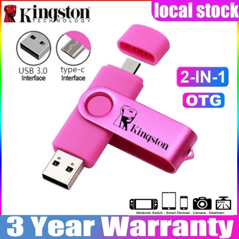 pendrive Kingston 2TB/1TB/512GB/128GB/64GB/32GB Tipo c OTG 2 Em 1 Unidade flash usb 3.0 DataTraveler Pen drive De Alta V