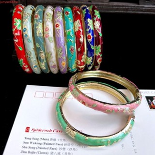 JUNYUE Pulseira Cloisonne Chinesa , Dupla Esmaltada Peônia Filigrana Flor , Clássica em Oferta na Shopee