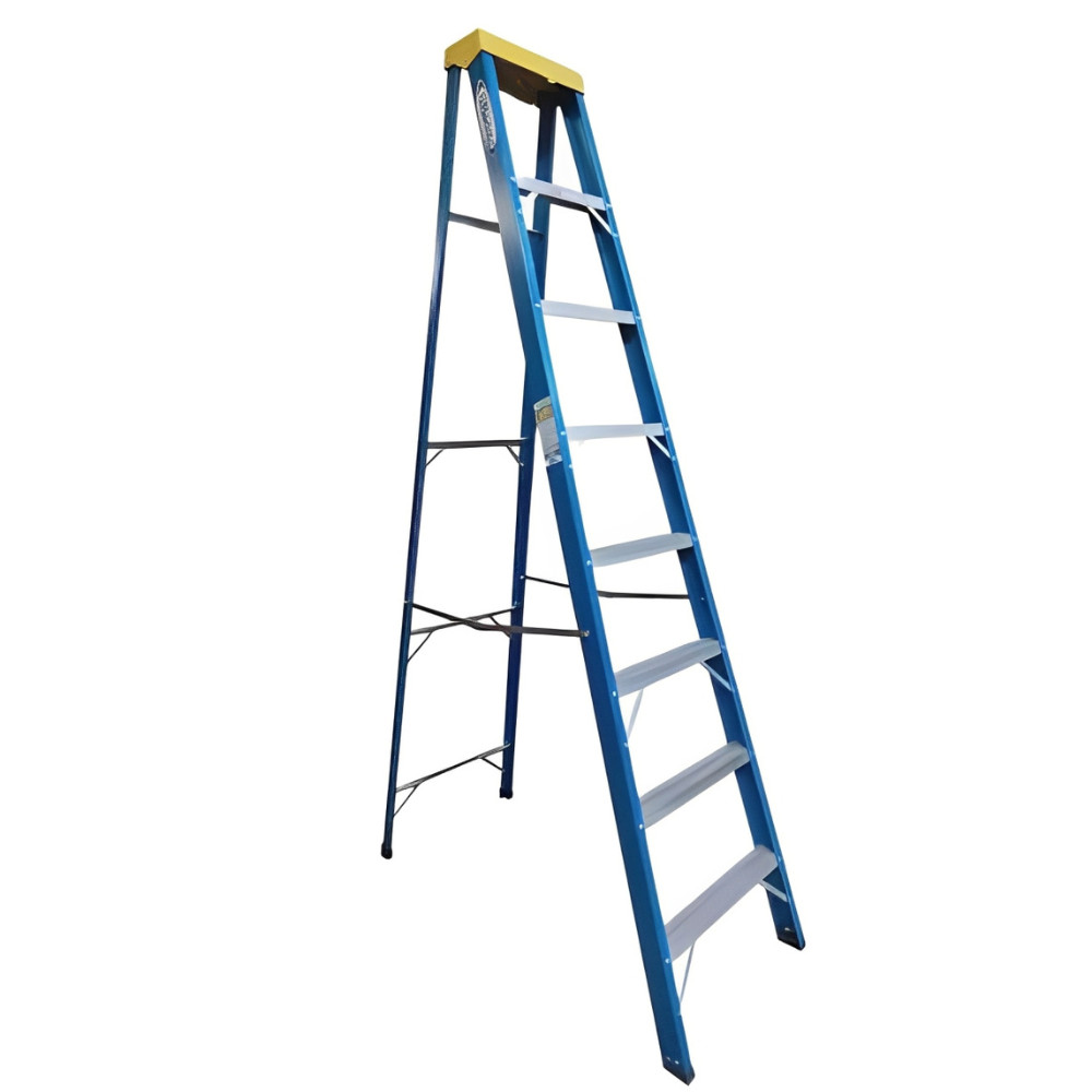 Escada de Fibra Alumínio Tesoura Simples Premium  2,40m 8 Degraus 120kg W.Bertolo em Oferta na Shopee