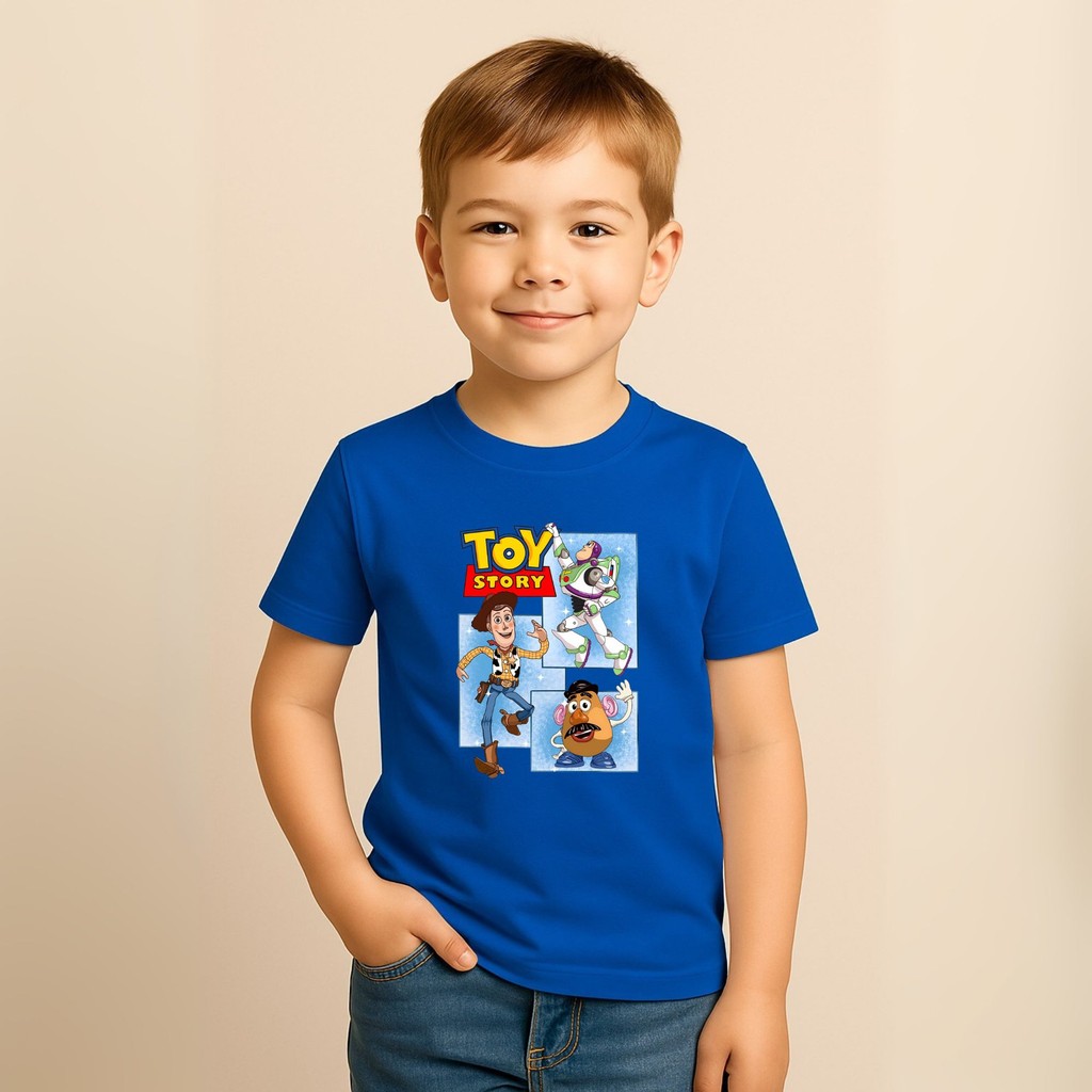 Camiseta Infantil Toy Story e Buzz Lightyear Estampada Estilosa Algodão Conforto Roupa Infantil