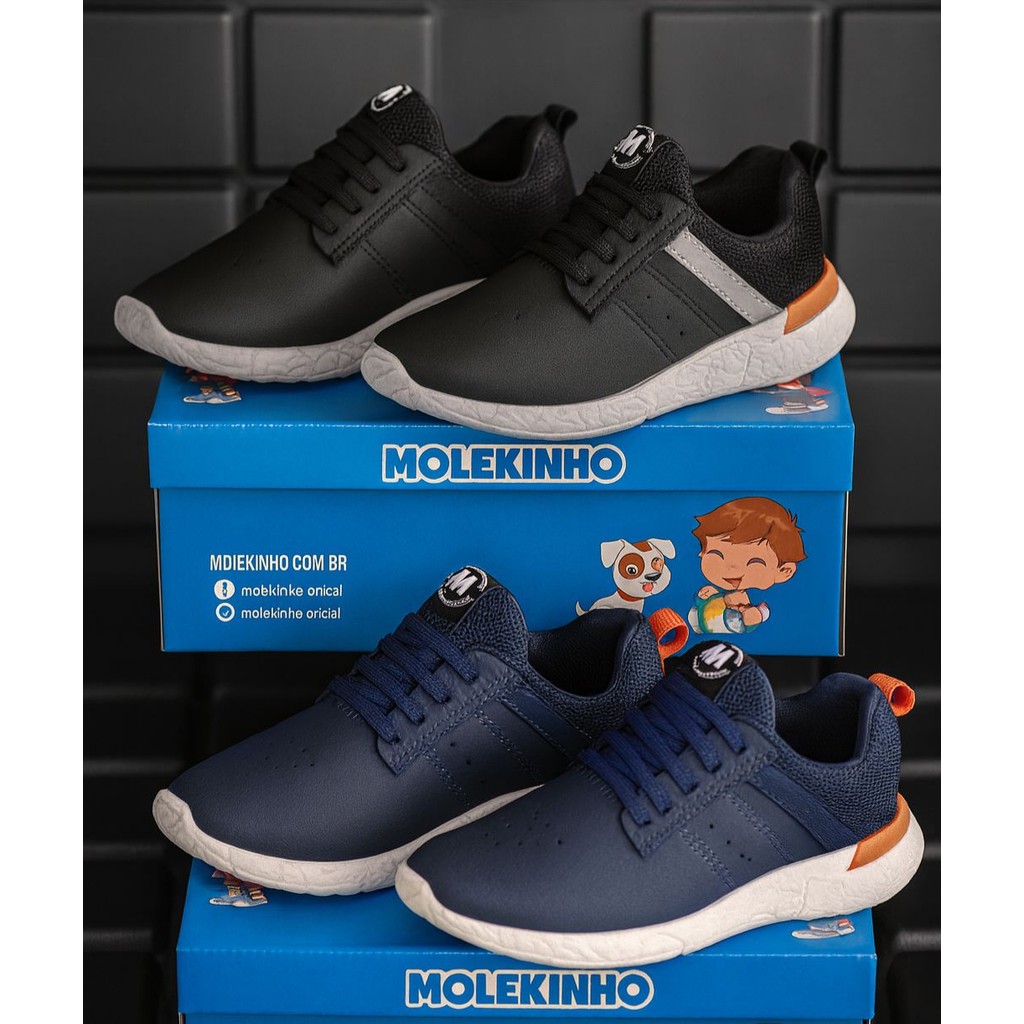 Tênis Molekinho Menino Infantil Casual Elástico Confortável em Oferta na Shopee