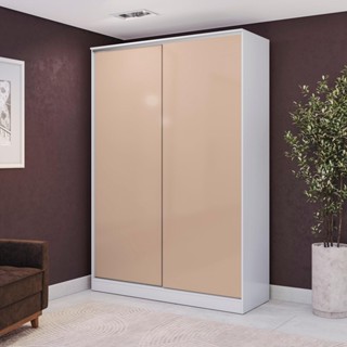 Guarda-Roupa 2 Pts Correr Kappesberg Adapt Branco/Macadâmia em Oferta na Shopee